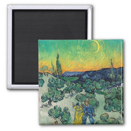 Vincent van Gogh _ Moonlit Landscape with Couple Magnet