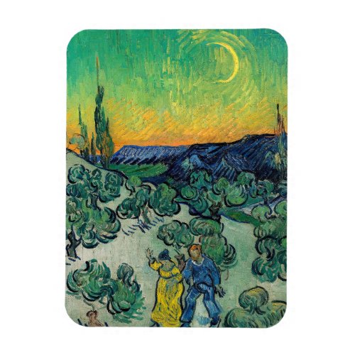 Vincent van Gogh _ Moonlit Landscape with Couple Magnet