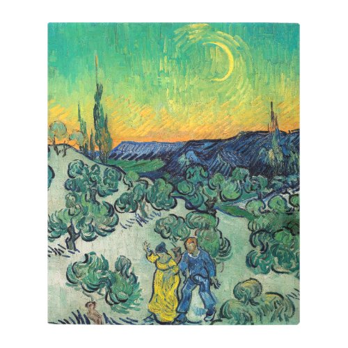 Vincent van Gogh _ Moonlit Landscape with Couple Metal Print