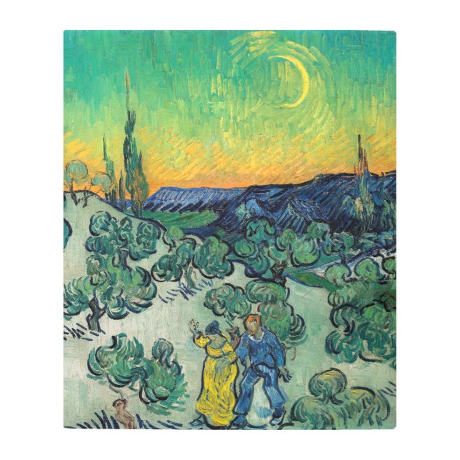 Vincent van Gogh - Moonlit Landscape with Couple Metal Print (Front)