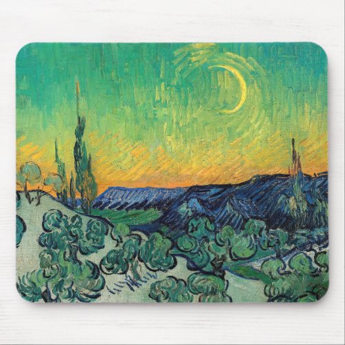 Vincent van Gogh _ Moonlit Landscape with Couple Mouse Pad