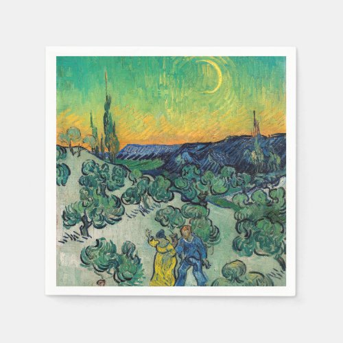 Vincent van Gogh _ Moonlit Landscape with Couple Napkins