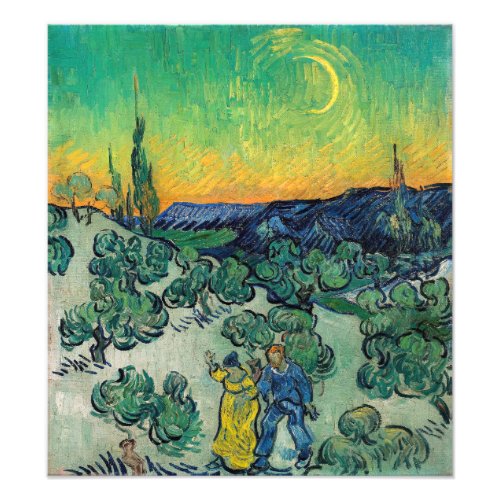 Vincent van Gogh _ Moonlit Landscape with Couple Photo Print