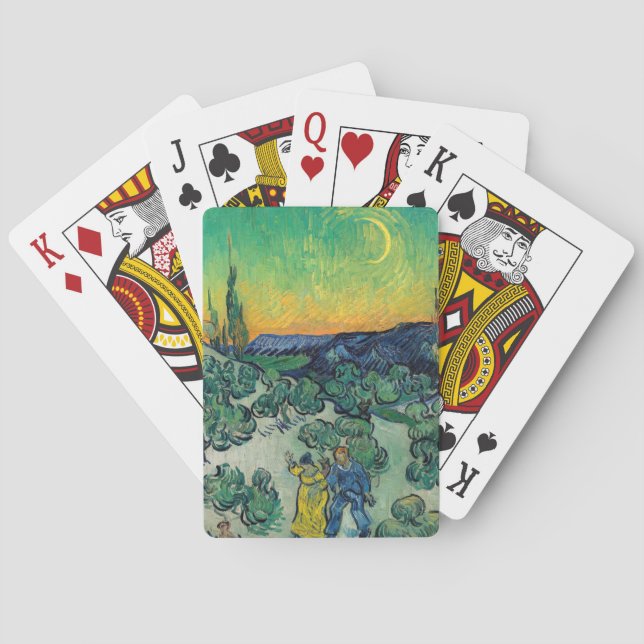 Vincent van Gogh - Moonlit Landscape with Couple Poker Cards (Back)