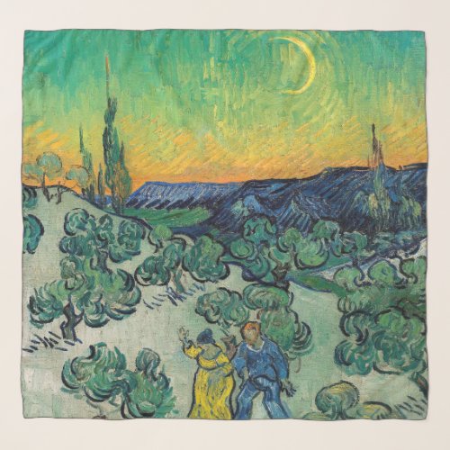 Vincent van Gogh _ Moonlit Landscape with Couple Scarf