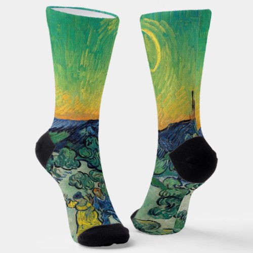 Vincent van Gogh _ Moonlit Landscape with Couple Socks