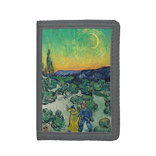 Vincent van Gogh _ Moonlit Landscape with Couple Trifold Wallet