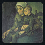 Vincent van Gogh | Mother and Child, 1885 Square Sticker<br><div class="desc">Mother and Child,  1885 | by Vincent van Gogh | Art Location: Private Collection | Dutch Artist | Image Collection Number: XBP340109</div>