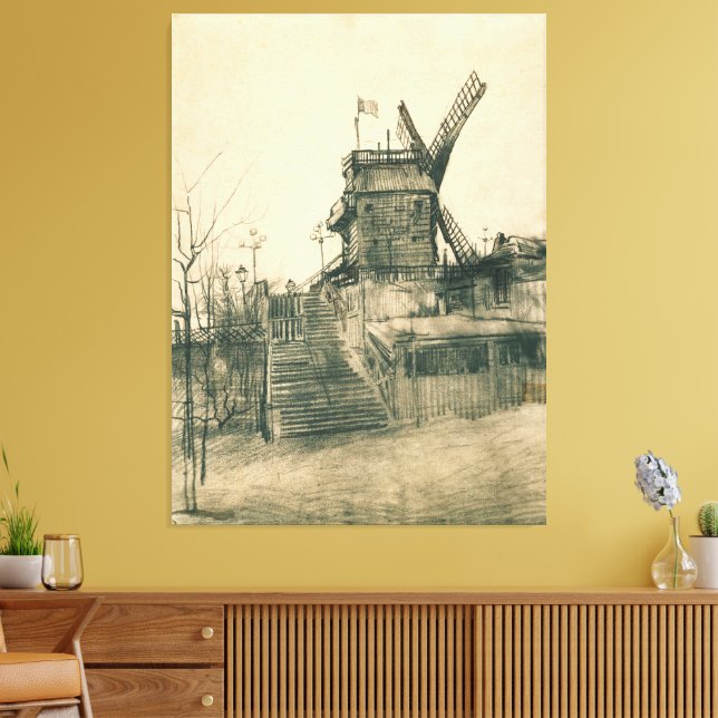 Vincent van Gogh - Moulin de la Galette Canvas Print (Insitu(LivingRoom))