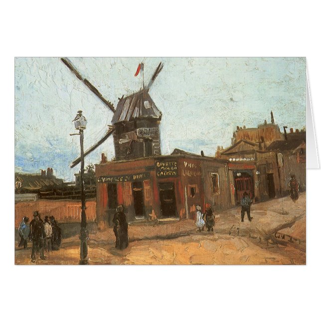 Vincent van Gogh - Moulin de la Galette, Windmill Cards (Front Horizontal)