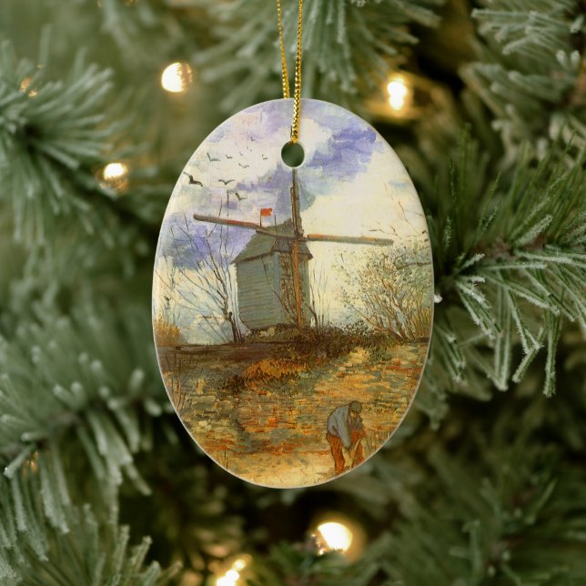 Vincent van Gogh - Moulin de la Galette, Windmill Ceramic Ornament (Tree)