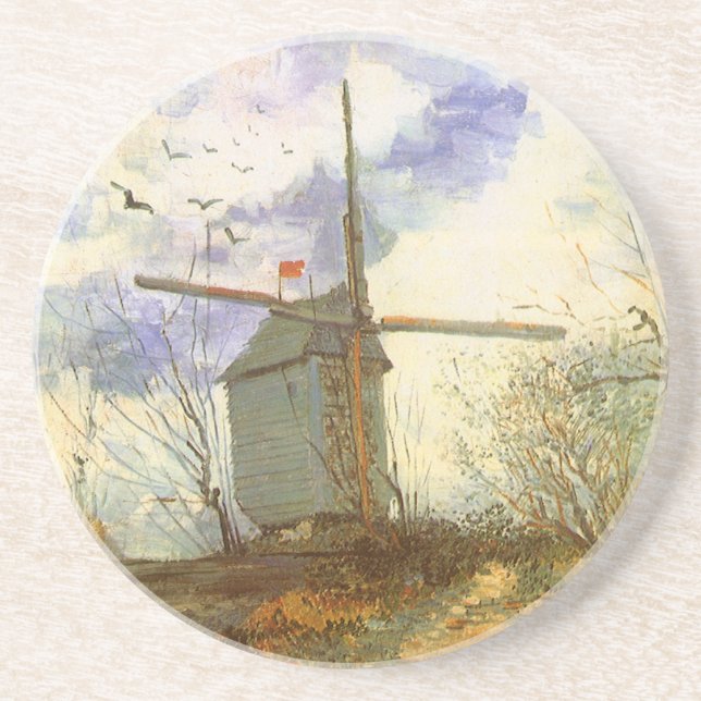 Vincent van Gogh - Moulin de la Galette, Windmill Drink Coaster (Front)