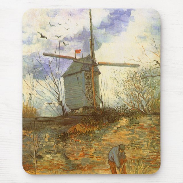 Vincent van Gogh - Moulin de la Galette, Windmill Mouse Pad (Front)