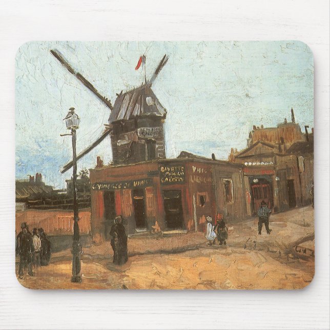 Vincent van Gogh - Moulin de la Galette, Windmill Mouse Pad (Front)
