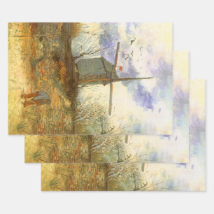 Vincent van Gogh - Moulin de la Galette, Windmill Wrapping Paper Sheets