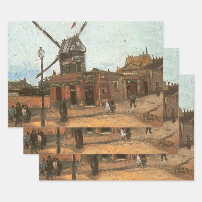 Vincent van Gogh - Moulin de la Galette, Windmill Wrapping Paper Sheets (Set)