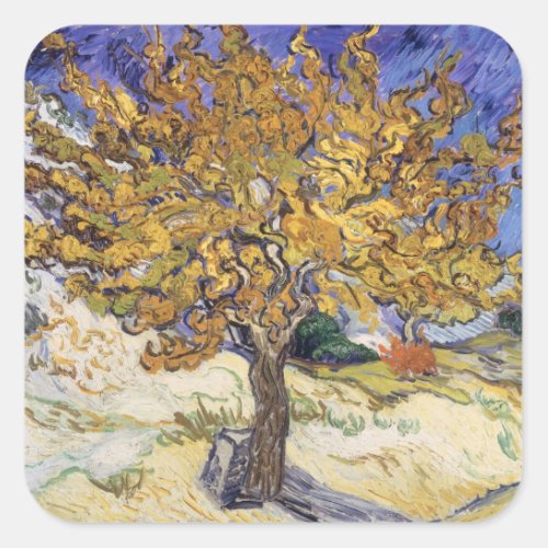 Vincent van Gogh  Mulberry Tree 1889 Square Sticker
