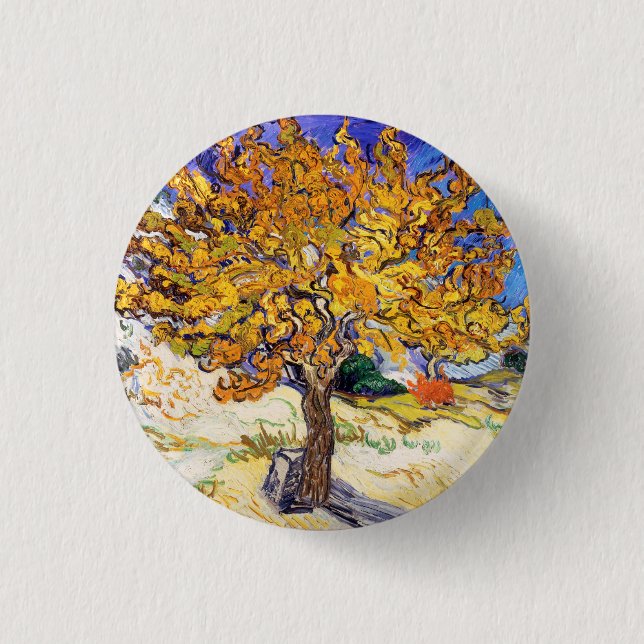 Vincent Van Gogh Mulberry Tree Fine Art Button (Front)