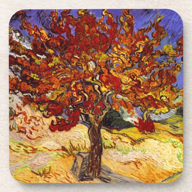Vincent Van Gogh Mulberry Tree Fine Art Painting Drink Coaster (Front)