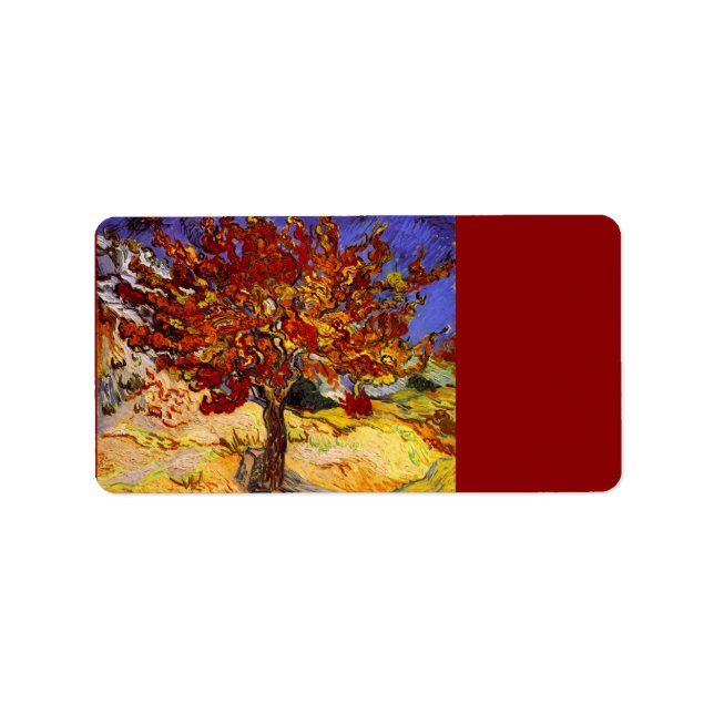 Vincent Van Gogh Mulberry Tree Fine Art Painting Label (Front)