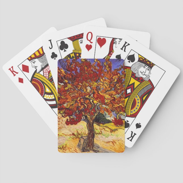Vincent Van Gogh Mulberry Tree Fine Art Painting Poker Cards (Back)