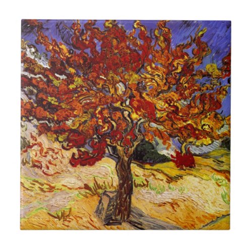 Vincent Van Gogh Mulberry Tree Fine Art Painting Tile