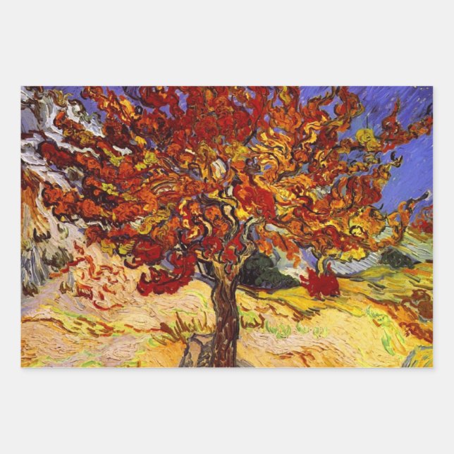 Vincent Van Gogh Mulberry Tree Fine Art Painting Wrapping Paper Sheets (Front)