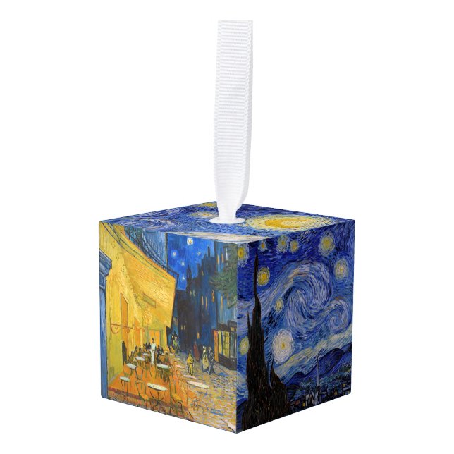 Vincent Van Gogh - Night Masterpieces Selection Cube Ornament (Front Angled)