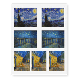 Vincent Van Gogh - Night Masterpieces Selection Temporary Tattoos