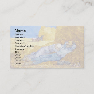 Vincent Van Gogh - Noon Rest From Work - Fine Art Business Card