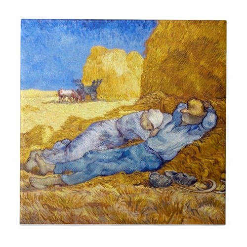 Vincent Van Gogh _ Noon Rest From Work _ Fine Art Ceramic Tile