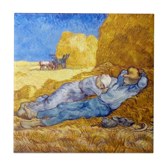Vincent Van Gogh - Noon Rest From Work - Fine Art Ceramic Tile (Front)