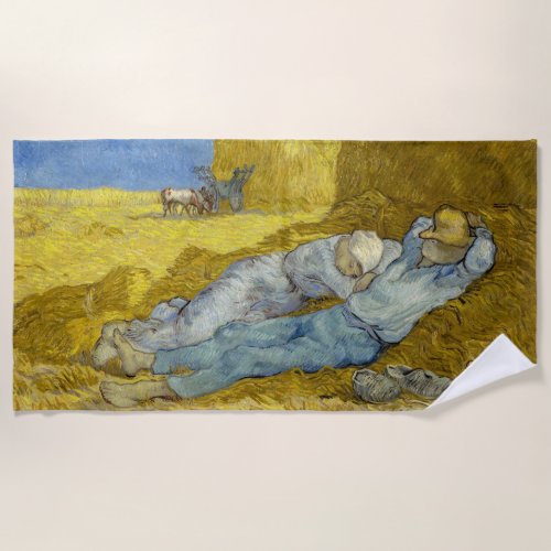 Vincent Van Gogh _ Noon Rest from work  Siesta Beach Towel