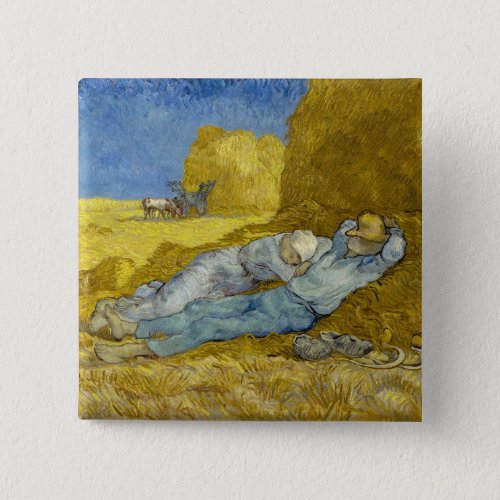 Vincent Van Gogh _ Noon Rest from work  Siesta Button