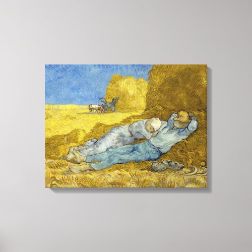 Vincent Van Gogh _ Noon Rest from work  Siesta Canvas Print