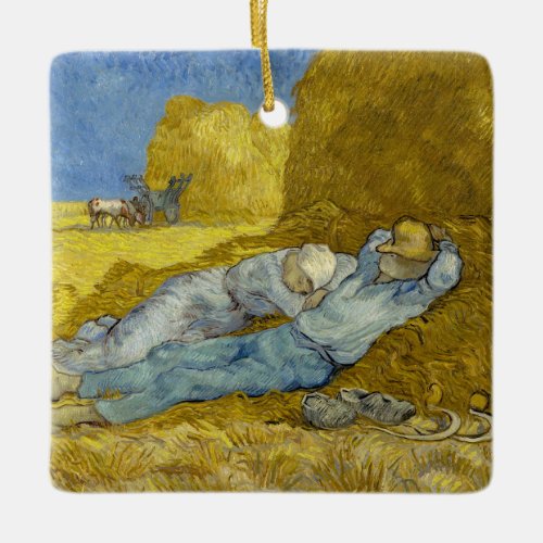 Vincent Van Gogh _ Noon Rest from work  Siesta Ceramic Ornament