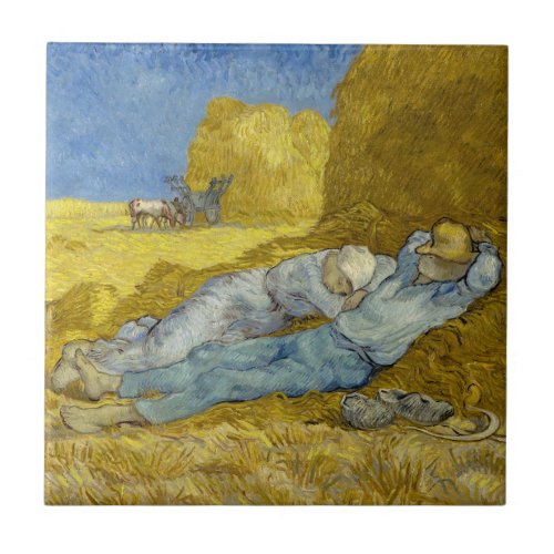 Vincent Van Gogh _ Noon Rest from work  Siesta Ceramic Tile