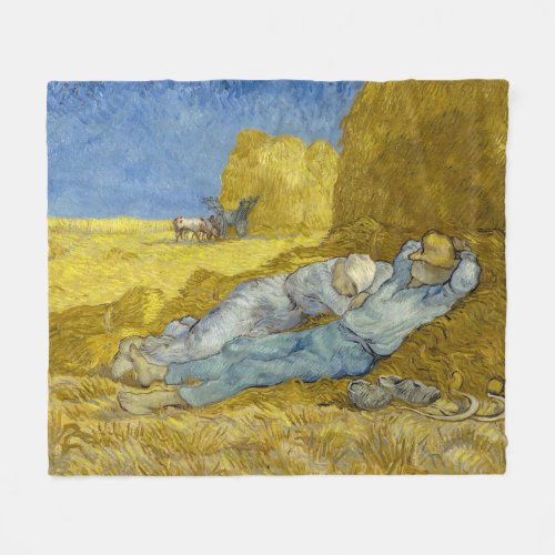 Vincent Van Gogh _ Noon Rest from work  Siesta Fleece Blanket