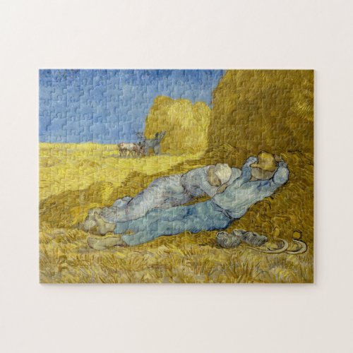 Vincent Van Gogh _ Noon Rest from work  Siesta Jigsaw Puzzle