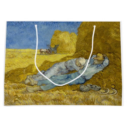 Vincent Van Gogh _ Noon Rest from work  Siesta Large Gift Bag