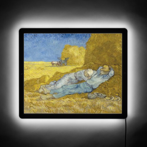 Vincent Van Gogh _ Noon Rest from work  Siesta LED Sign