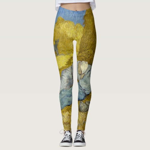 Vincent Van Gogh _ Noon Rest from work  Siesta Leggings