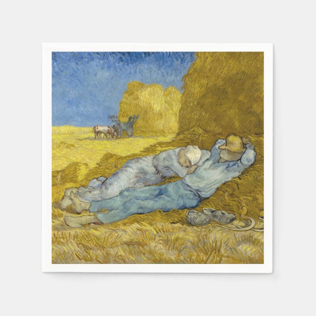Vincent Van Gogh - Noon, Rest from work / Siesta Napkins (Front)