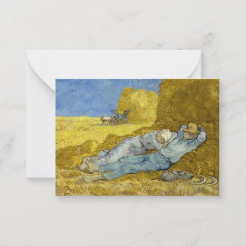 Vincent Van Gogh _ Noon Rest from work  Siesta Note Card