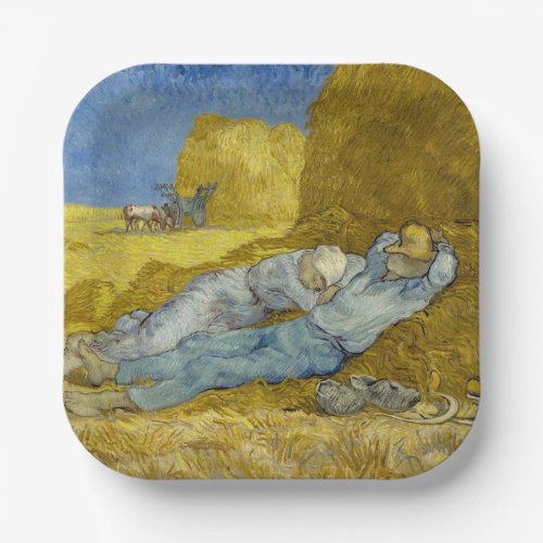 Vincent Van Gogh _ Noon Rest from work  Siesta Paper Plates