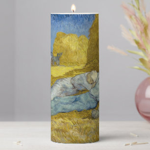 Vincent Van Gogh - Noon, Rest from work / Siesta Pillar Candle