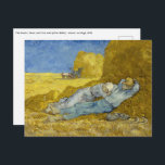 Vincent Van Gogh - Noon, Rest from work / Siesta Postcard<br><div class="desc">The Siesta / Noon,  rest from work (after Millet) / La Sieste / La Meridienne - Vincent Van Gogh in 1890</div>