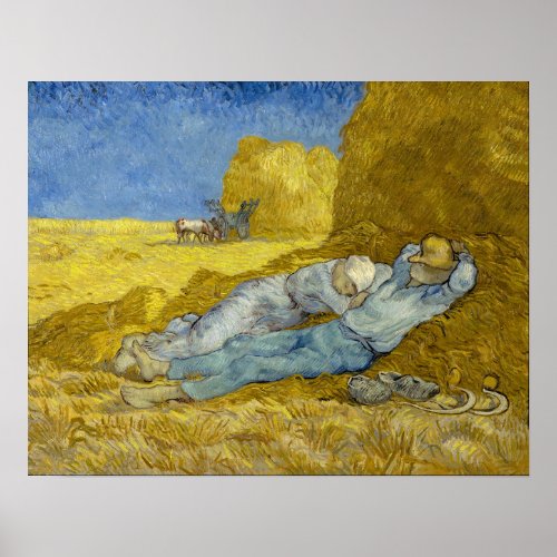 Vincent Van Gogh _ Noon Rest from work  Siesta Poster