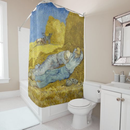 Vincent Van Gogh _ Noon Rest from work  Siesta Shower Curtain