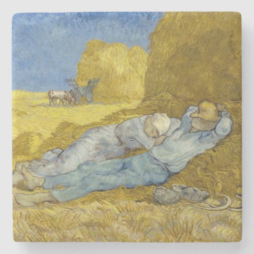 Vincent Van Gogh _ Noon Rest from work  Siesta Stone Coaster